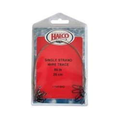 Halco Single Strand 86lb Trace Wire 25cm - 5pk